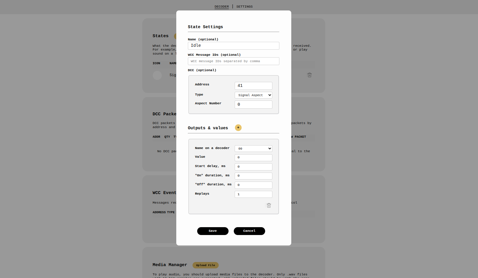 Settings - Control a train signal with Digital Command Control 