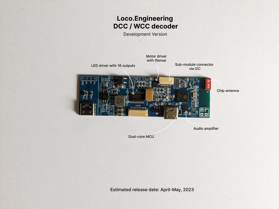 WCC / DCC decoder by Loco.Engineering, the first development version